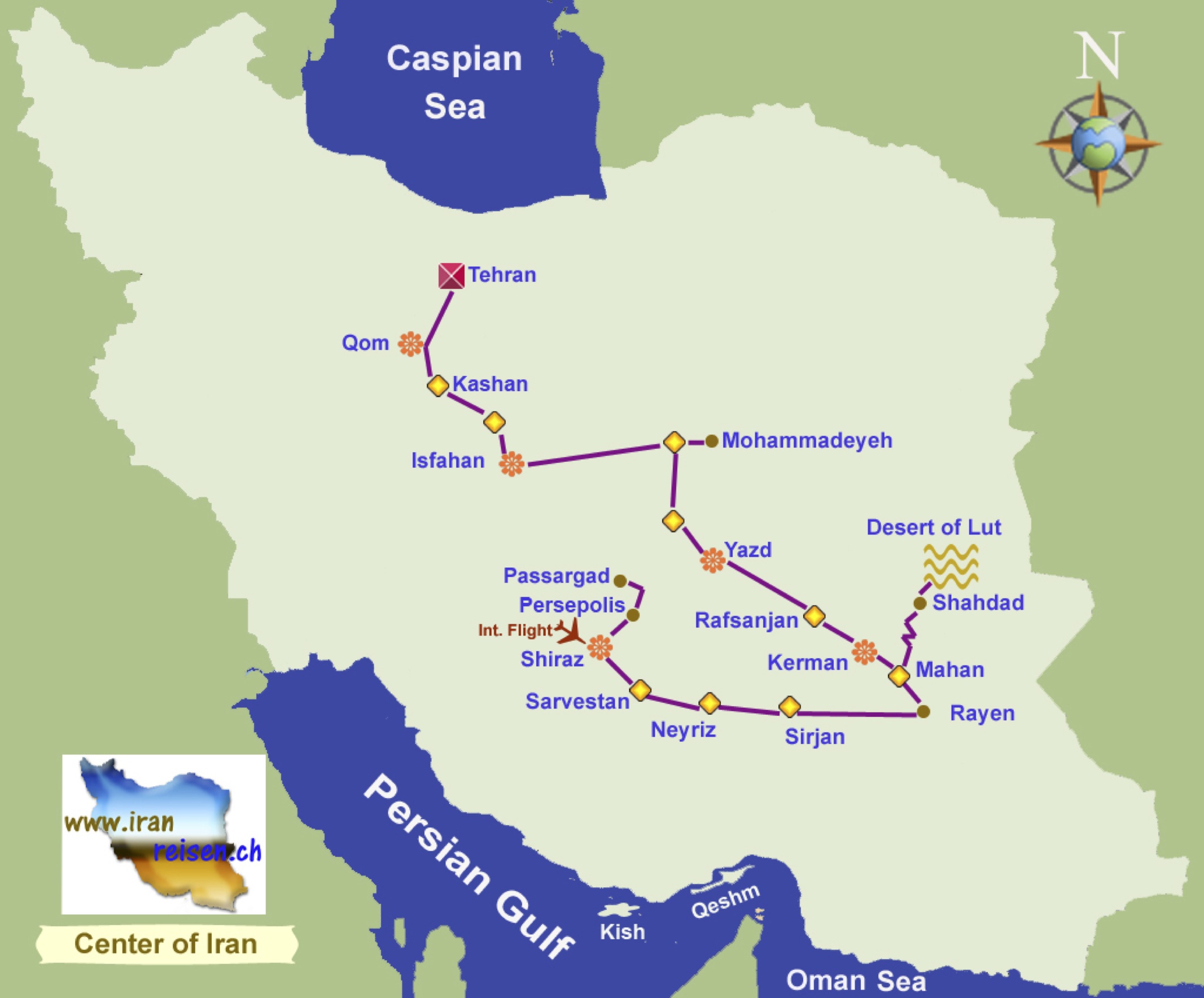 Routen - IRAN REISEN